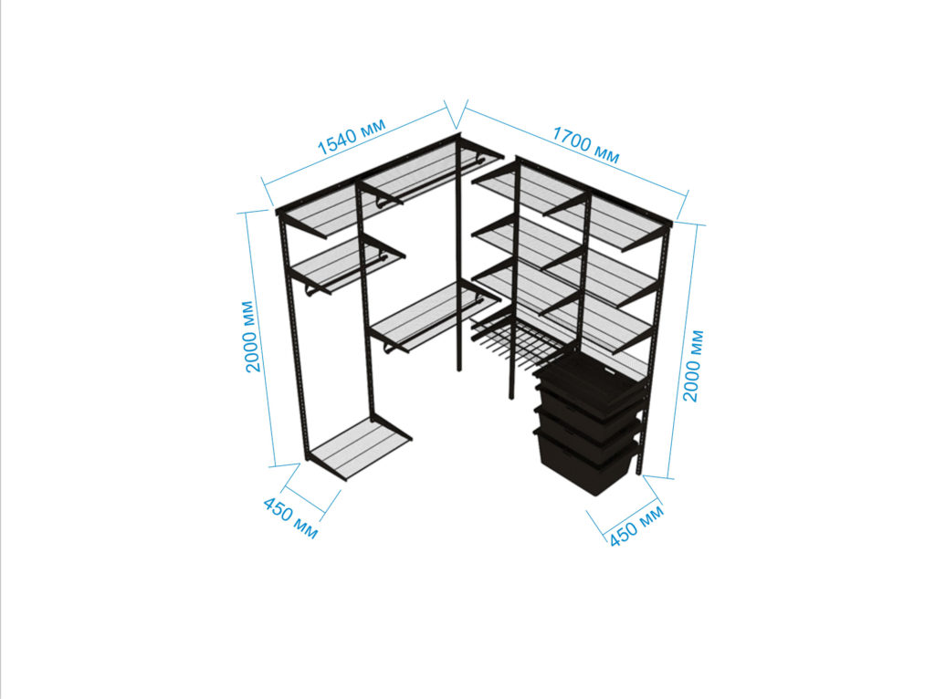 Гардеробная система чертеж
